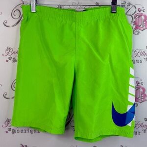 Nike shorts neon green Bright white blue pocket on back Athletic Shorts trunks